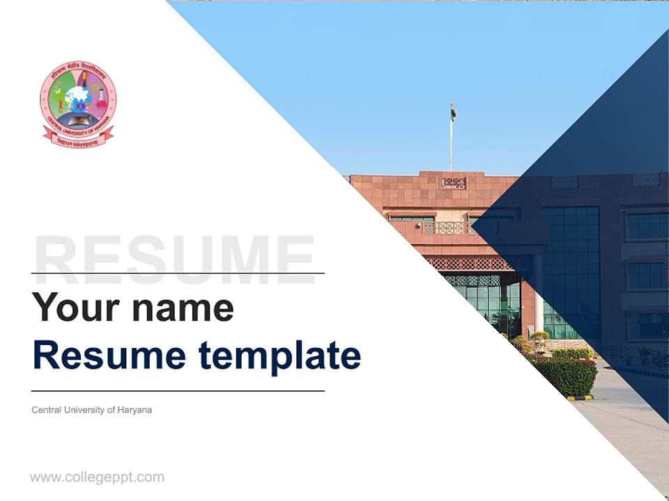 Central University of Haryana Resume PPT Template4:3 ratio PPT effect preview image5
