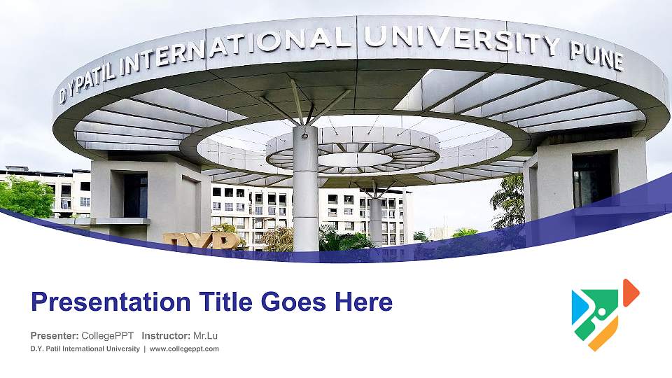 D.Y. Patil International University Course/Courseware Creation PPT Template16:9 ratio PPT effect preview image