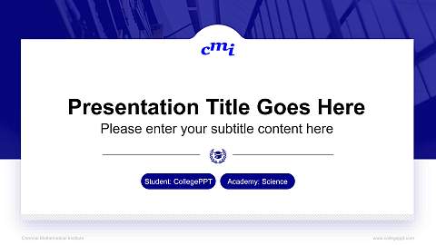 Chennai Mathematical Institute National Scholarship Defense PPT Template