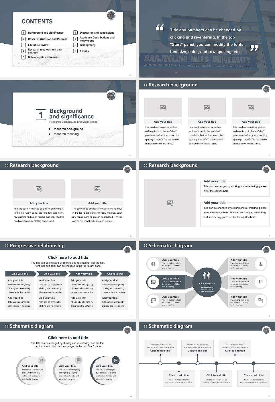 Darjeeling Hills University Graduation Thesis Defense PPT Template16:9 ratio PPT effect preview image2
