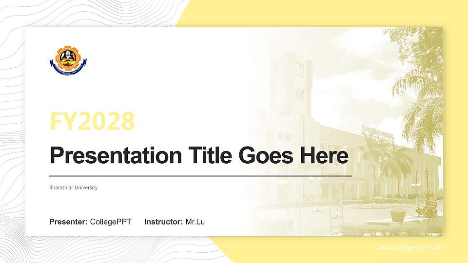 Bharathiar University Academic Presentation/Research Findings Report PPT Template16:9 ratio PPT effect preview image