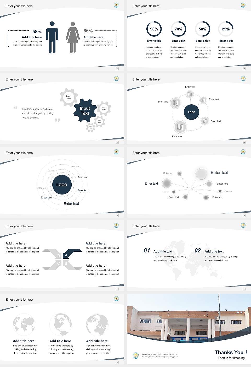 Chaudhary Ranbir Singh University Course/Courseware Creation PPT Template16:9 ratio PPT effect preview image4