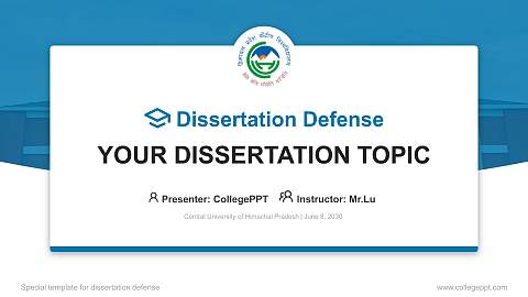 Central University of Himachal Pradesh Graduation Thesis Defense PPT Template