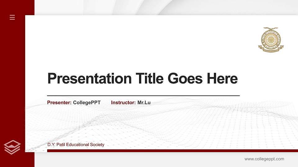 D.Y. Patil Educational Society Thesis Proposal/Graduation Defense PPT Template16:9 ratio PPT effect preview image