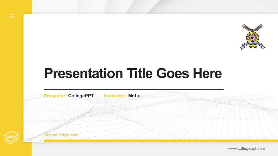Bharati Vidyapeeth Thesis Proposal/Graduation Defense PPT Template16:9 ratio PPT effect preview image