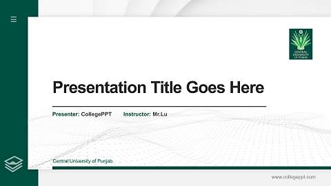 Central University of Punjab Thesis Proposal/Graduation Defense PPT Template