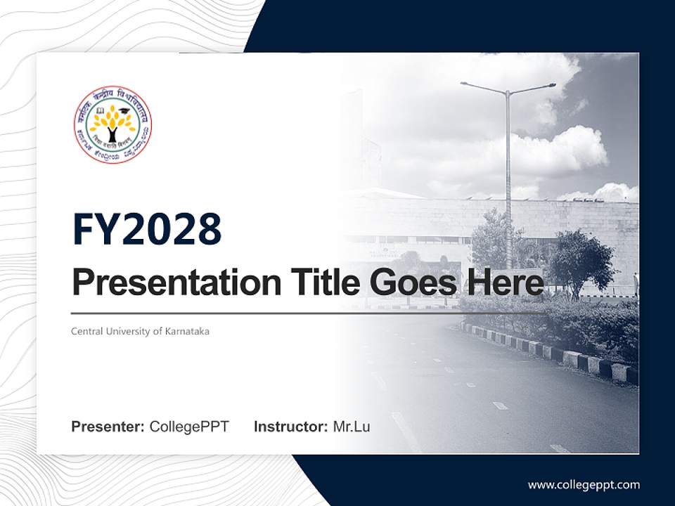 Central University of Karnataka Academic Presentation/Research Findings Report PPT Template4:3 ratio PPT effect preview image5