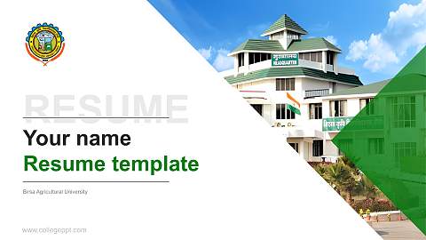Birsa Agricultural University Resume PPT Template
