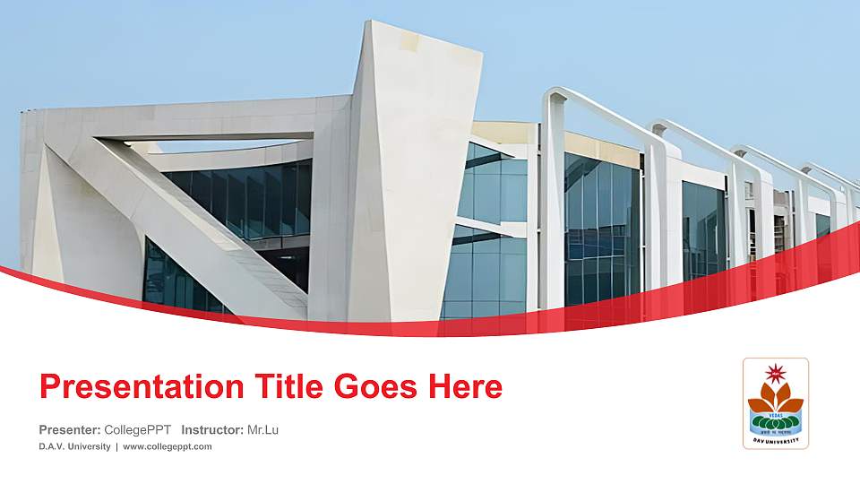 D.A.V. University Course/Courseware Creation PPT Template16:9 ratio PPT effect preview image