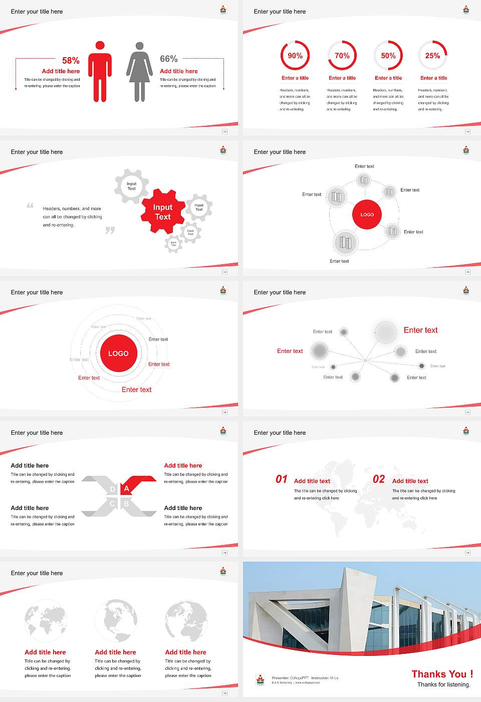 D.A.V. University Course/Courseware Creation PPT Template16:9 ratio PPT effect preview image4