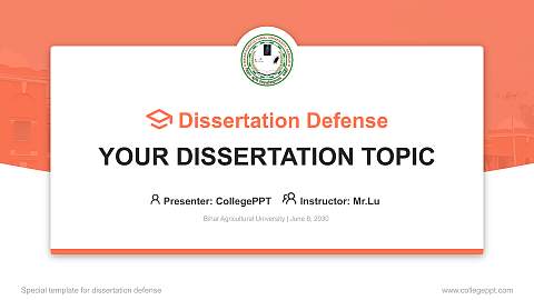 Bihar Agricultural University Graduation Thesis Defense PPT Template