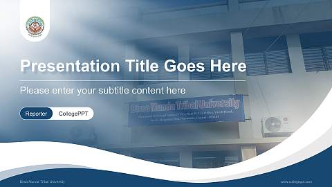 Birsa Munda Tribal University Lecture Sharing and Networking Event PPT Template