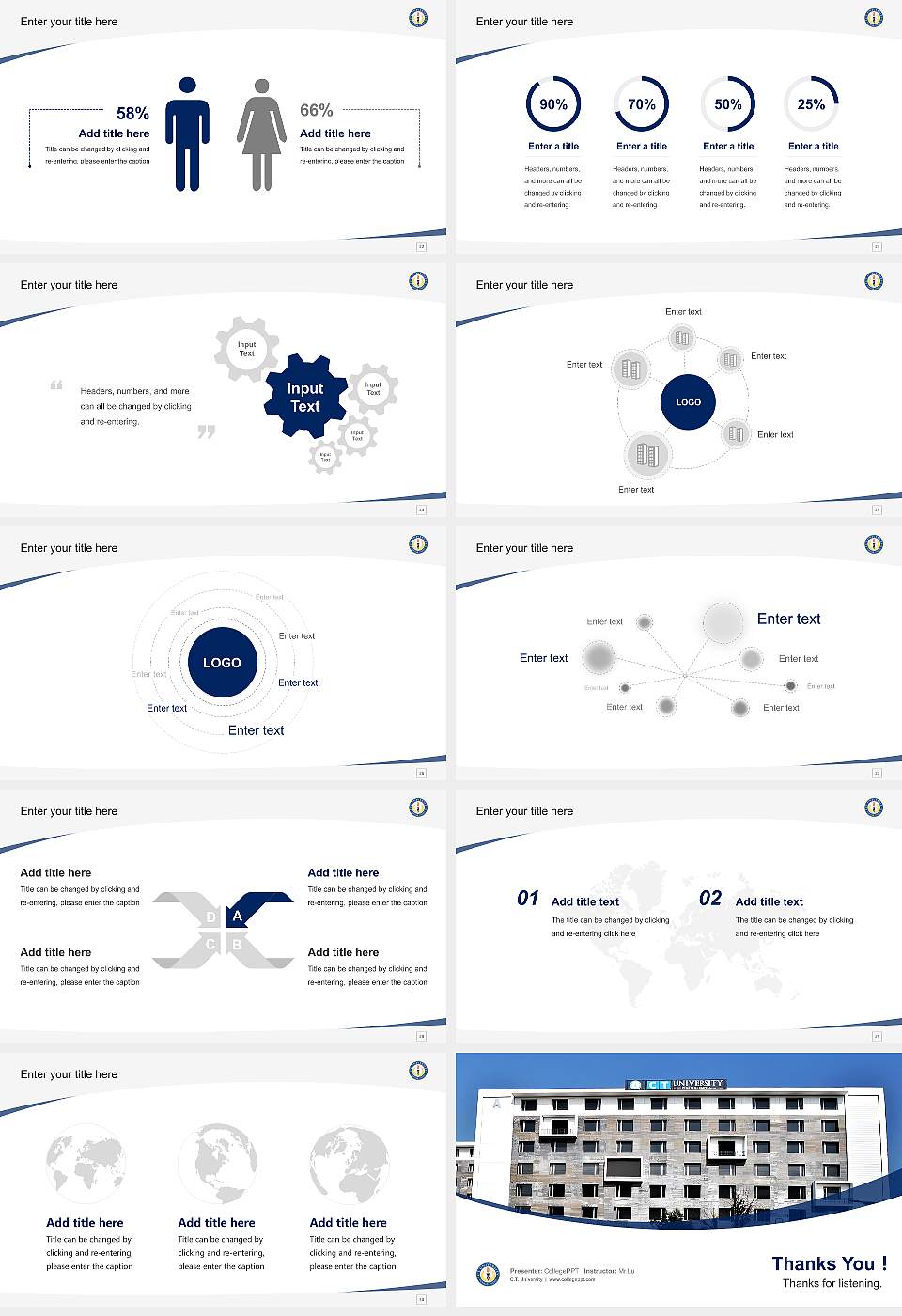 C.T. University Course/Courseware Creation PPT Template16:9 ratio PPT effect preview image4