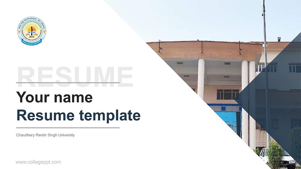 Chaudhary Ranbir Singh University Resume PPT Template16:9 ratio PPT effect preview image