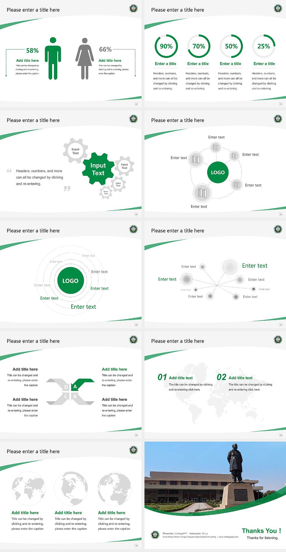 Chaudhary Charan Singh Haryana Agricultural University Course/Courseware Creation PPT Template4:3 ratio PPT effect preview image4