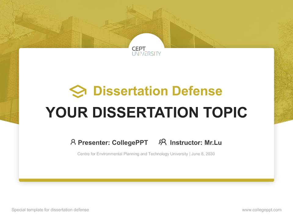 Centre for Environmental Planning and Technology University Graduation Thesis Defense PPT Template4:3 ratio PPT effect preview image7