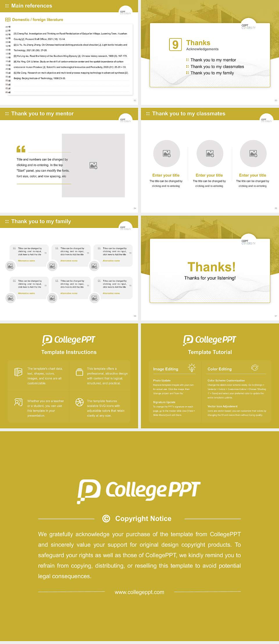 Centre for Environmental Planning and Technology University Graduation Thesis Defense PPT Template4:3 ratio PPT effect preview image7