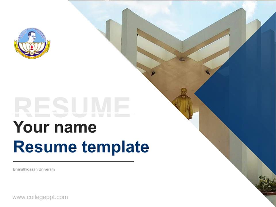 Bharathidasan University Resume PPT Template4:3 ratio PPT effect preview image5