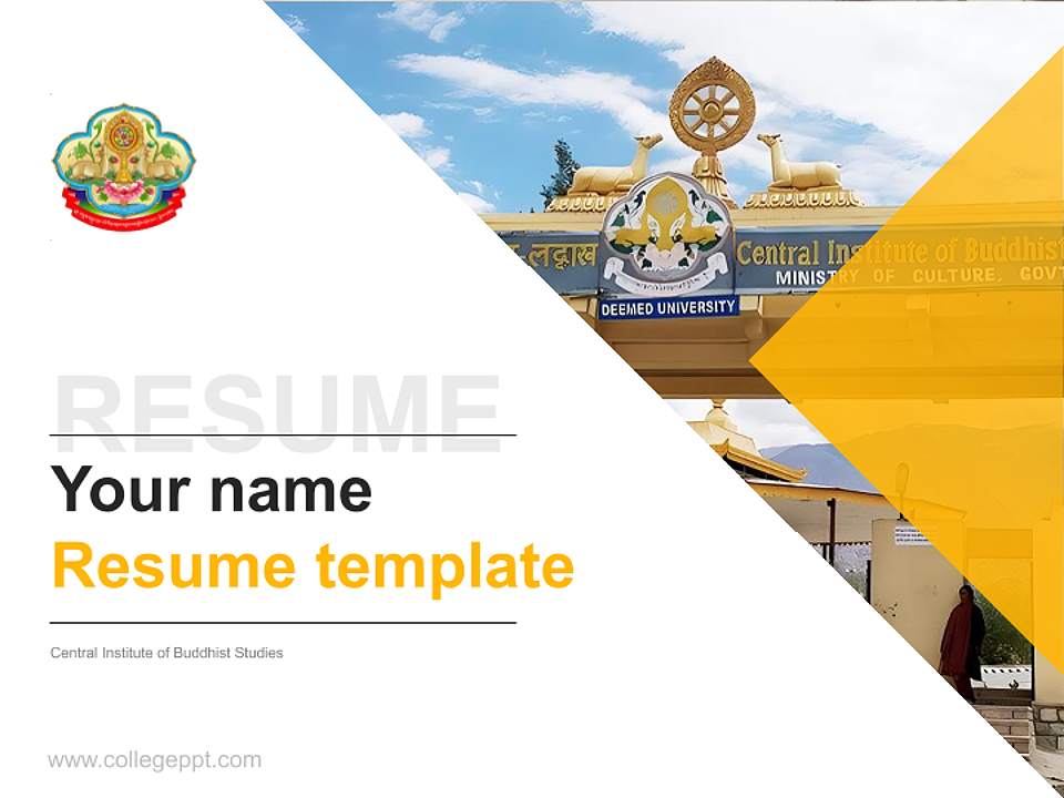 Central Institute of Buddhist Studies Resume PPT Template4:3 ratio PPT effect preview image5