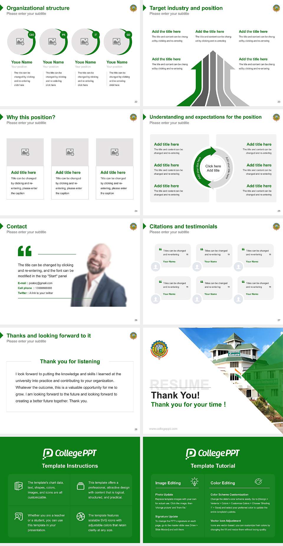 Birsa Agricultural University Resume PPT Template4:3 ratio PPT effect preview image4