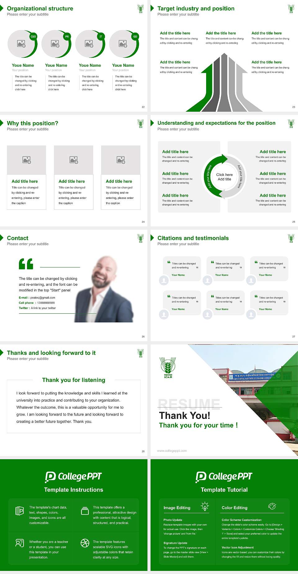 Central Institute of Fisheries Education Resume PPT Template4:3 ratio PPT effect preview image4