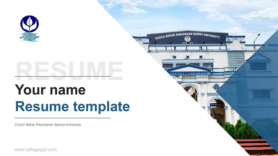 Cooch Behar Panchanan Barma University Resume PPT Template16:9 ratio PPT effect preview image