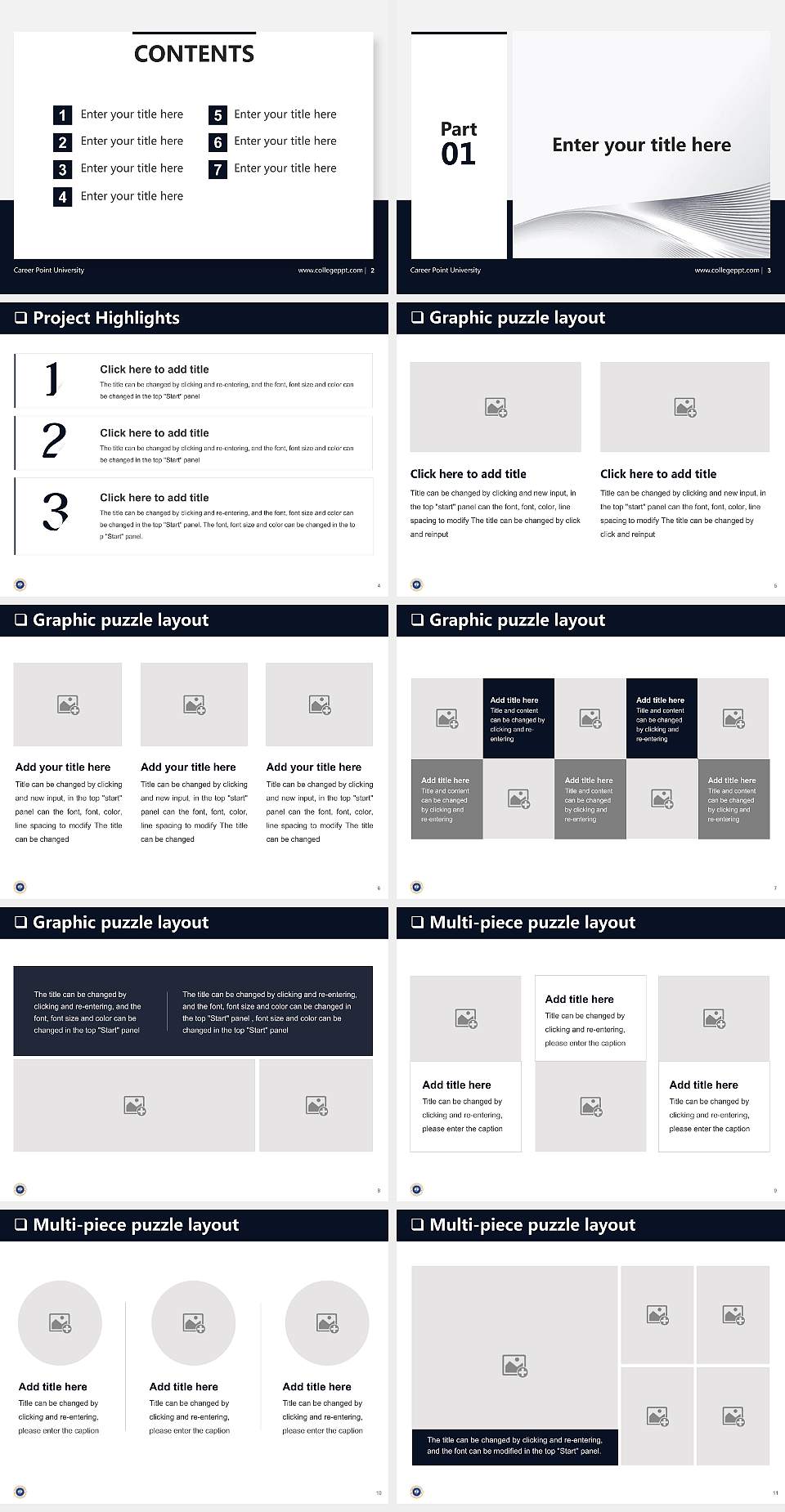 Career Point University General Purpose PPT Template4:3 ratio PPT effect preview image2