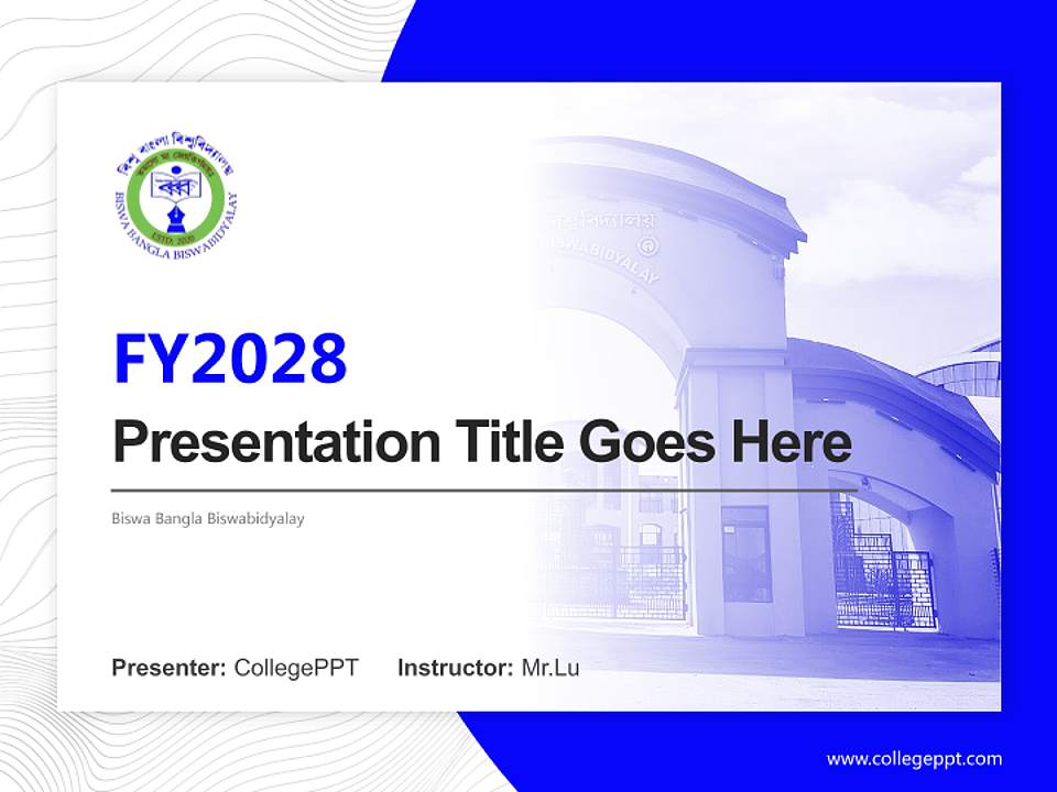 Biswa Bangla Biswabidyalay Academic Presentation/Research Findings Report PPT Template4:3 ratio PPT effect preview image5