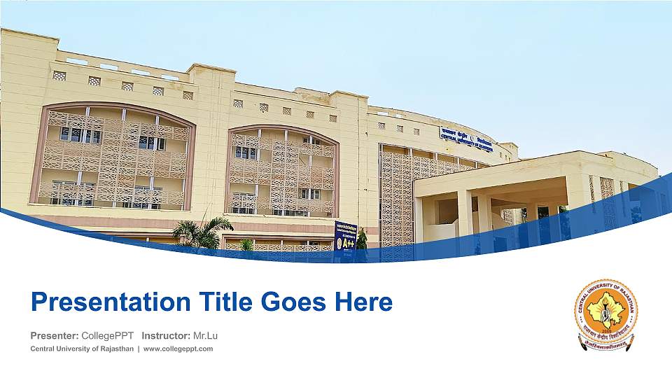 Central University of Rajasthan Course/Courseware Creation PPT Template16:9 ratio PPT effect preview image