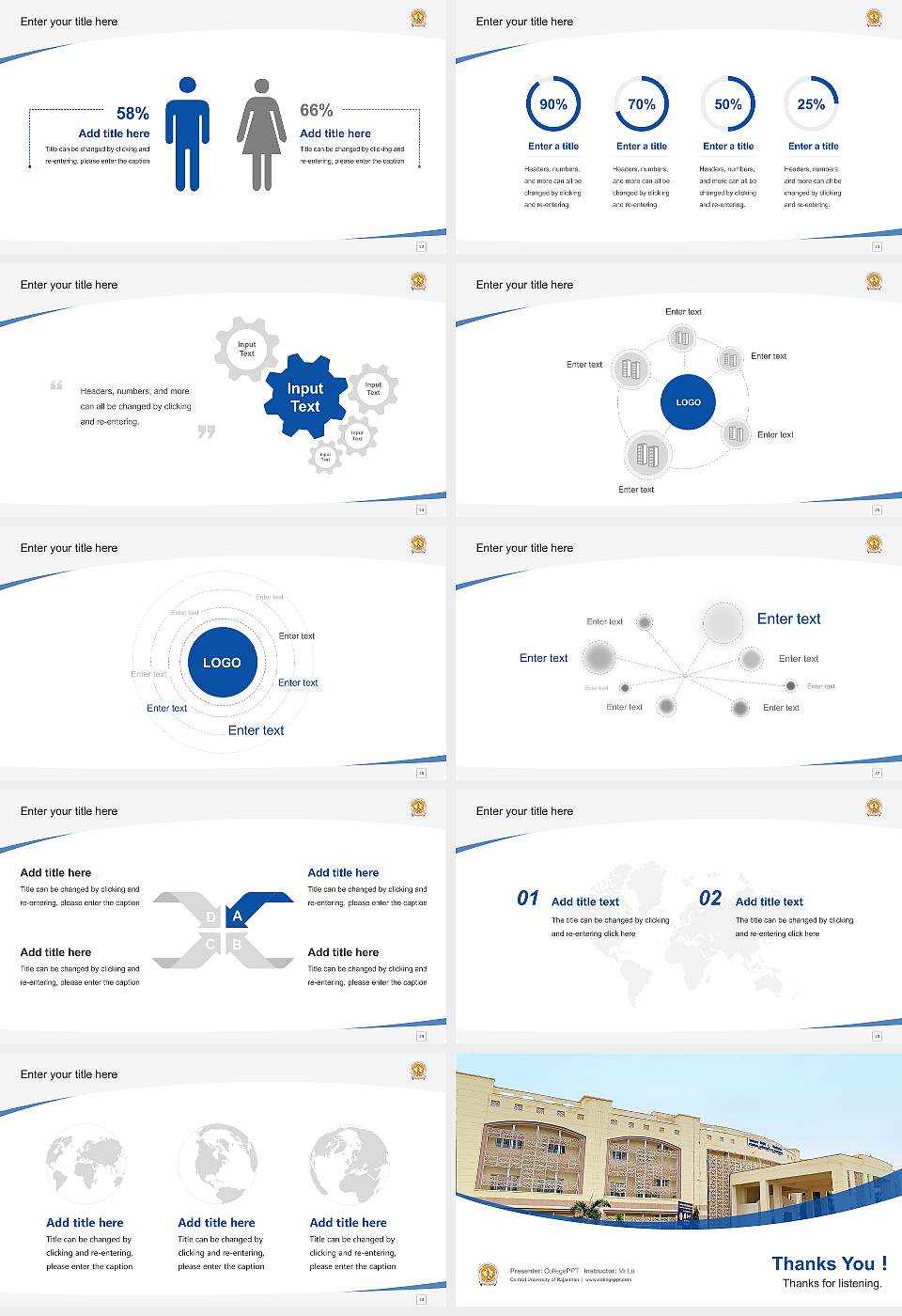 Central University of Rajasthan Course/Courseware Creation PPT Template16:9 ratio PPT effect preview image4