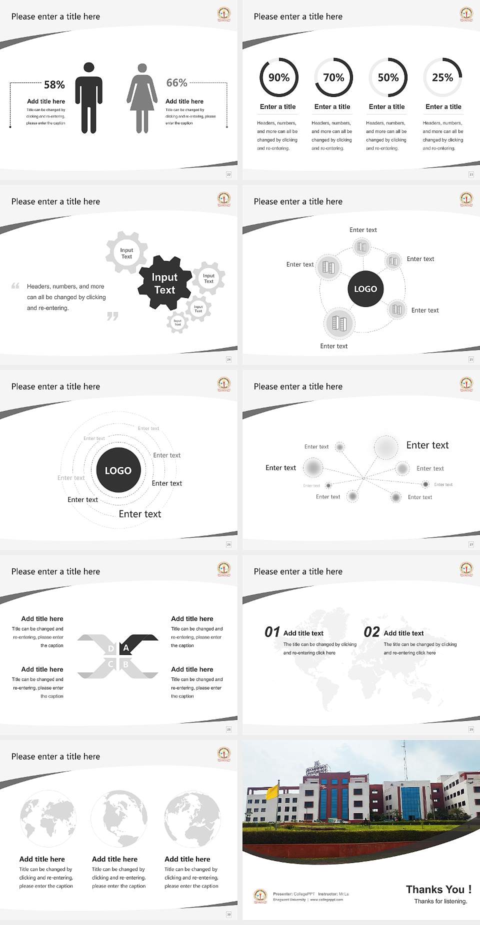 Bhagwant University Course/Courseware Creation PPT Template4:3 ratio PPT effect preview image4