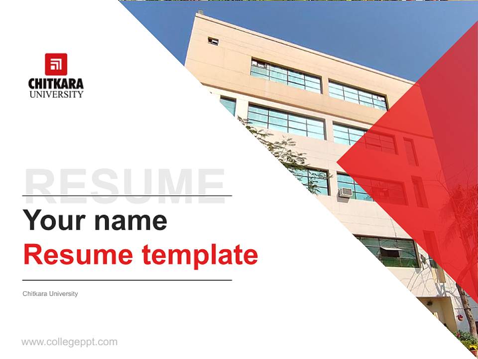 Chitkara University Resume PPT Template4:3 ratio PPT effect preview image5
