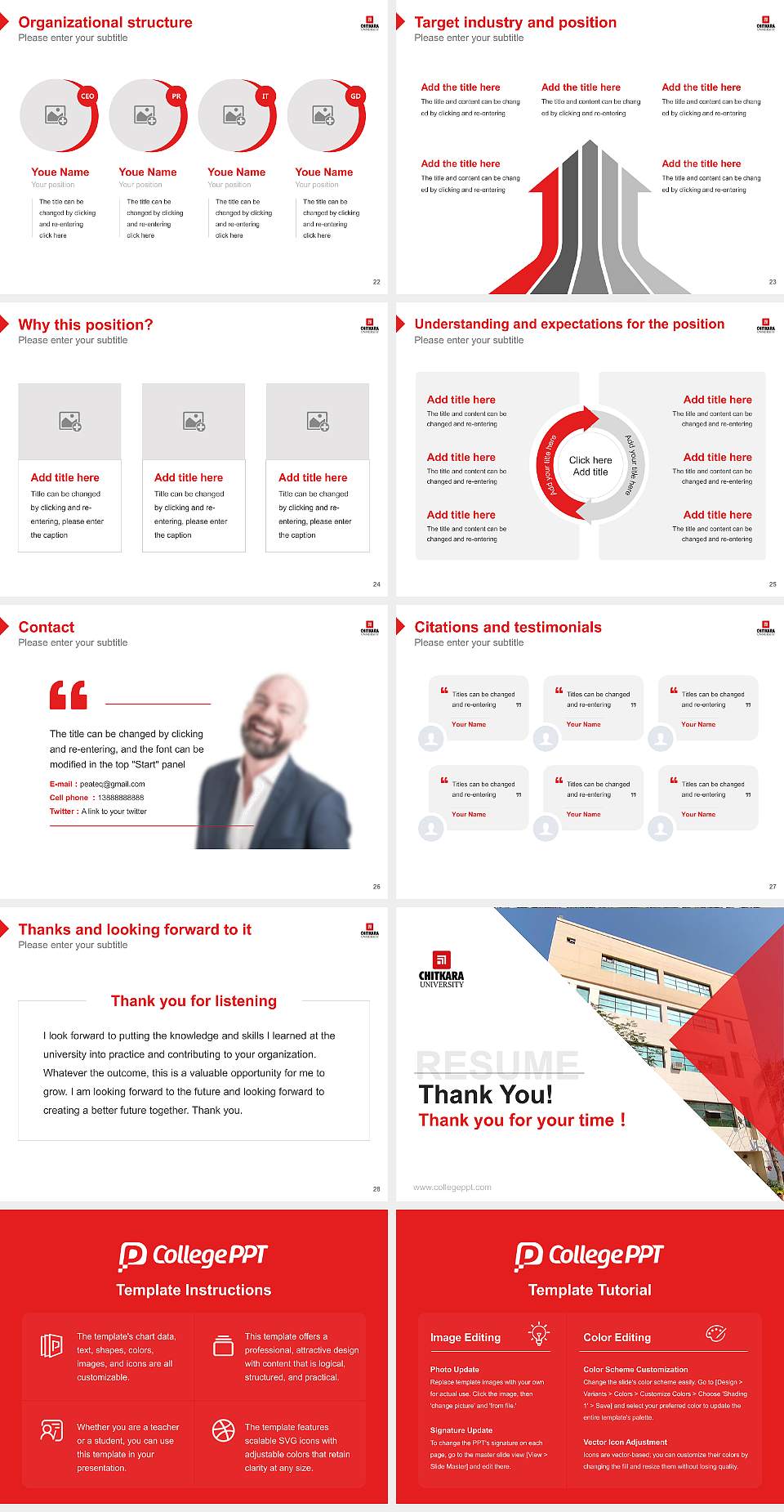 Chitkara University Resume PPT Template4:3 ratio PPT effect preview image4