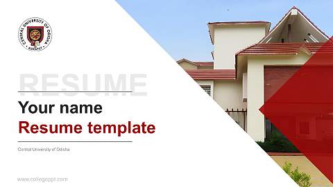 Central University of Odisha Resume PPT Template