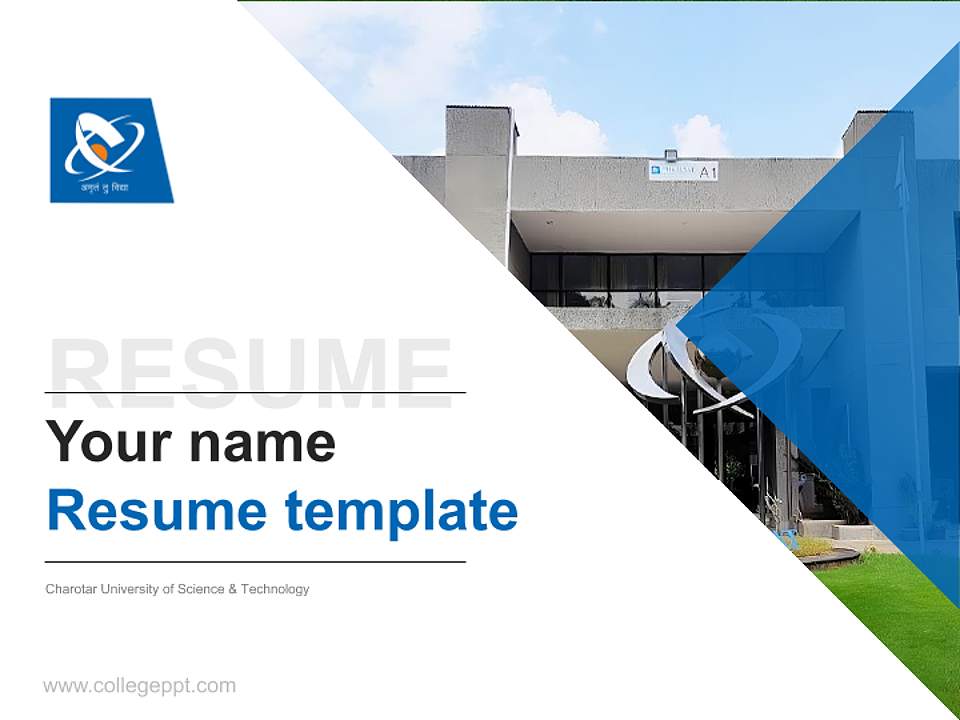 Charotar University of Science & Technology Resume PPT Template4:3 ratio PPT effect preview image5