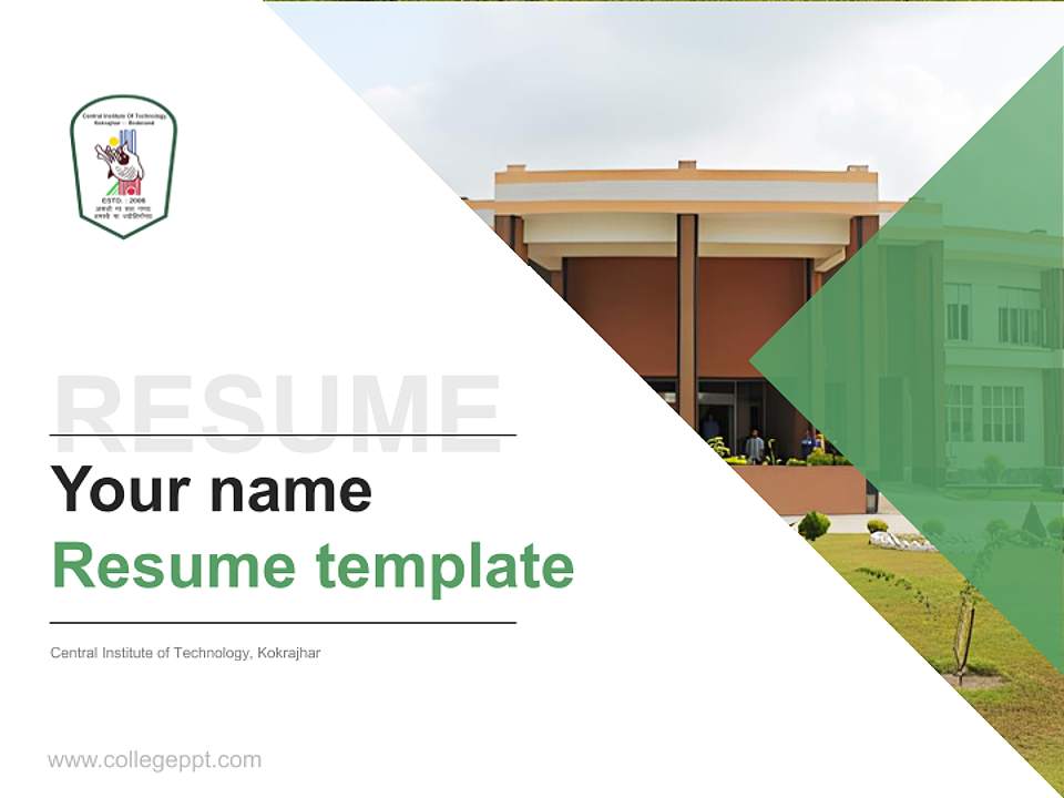 Central Institute of Technology, Kokrajhar Resume PPT Template4:3 ratio PPT effect preview image5