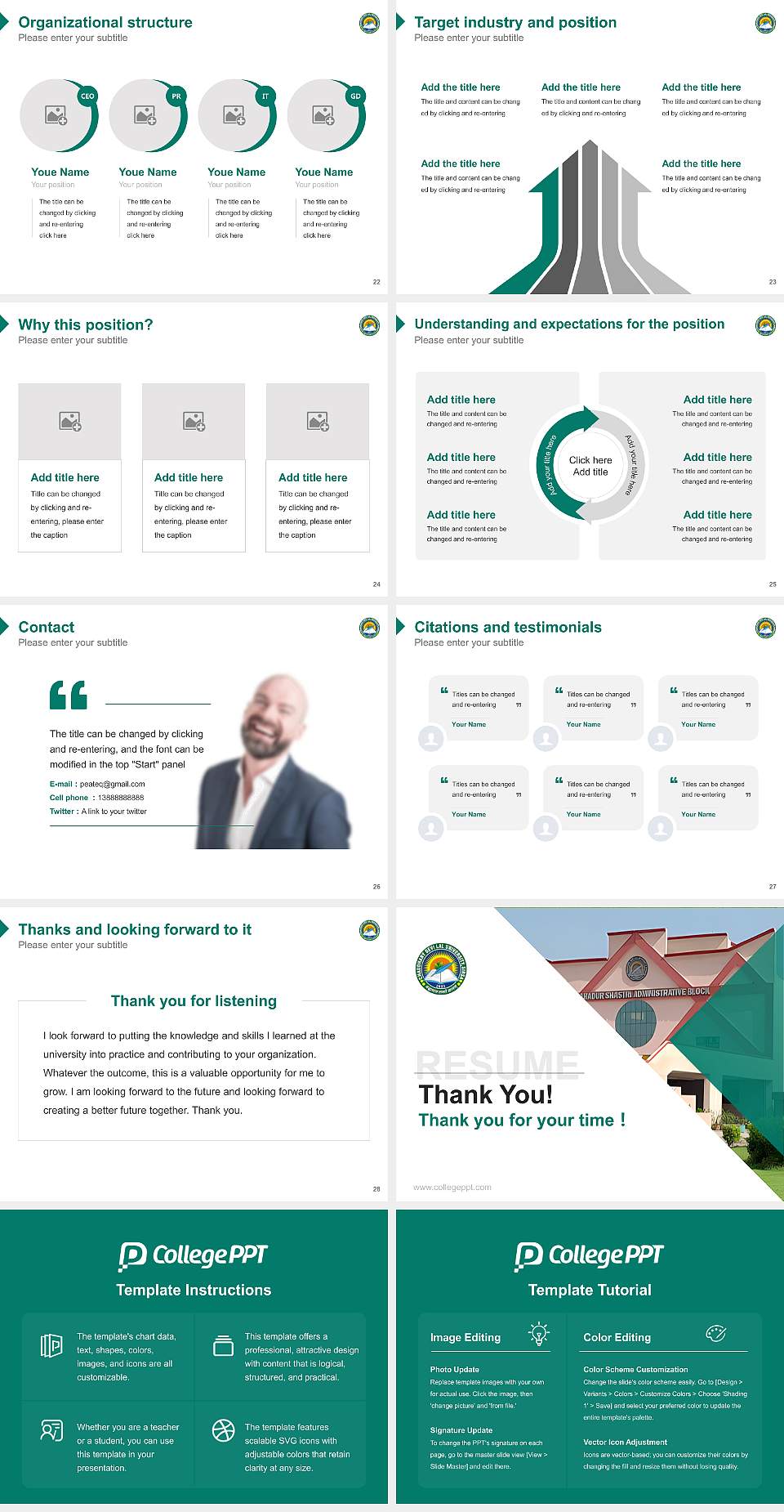 Chaudhary Devi Lal University Resume PPT Template4:3 ratio PPT effect preview image4