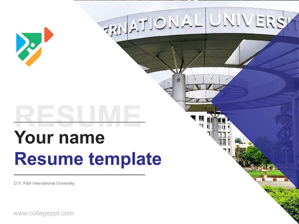 D.Y. Patil International University Resume PPT Template4:3 ratio PPT effect preview image5