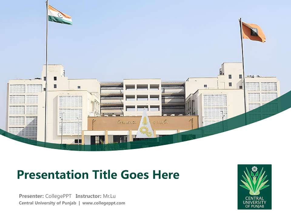 Central University of Punjab Course/Courseware Creation PPT Template4:3 ratio PPT effect preview image5