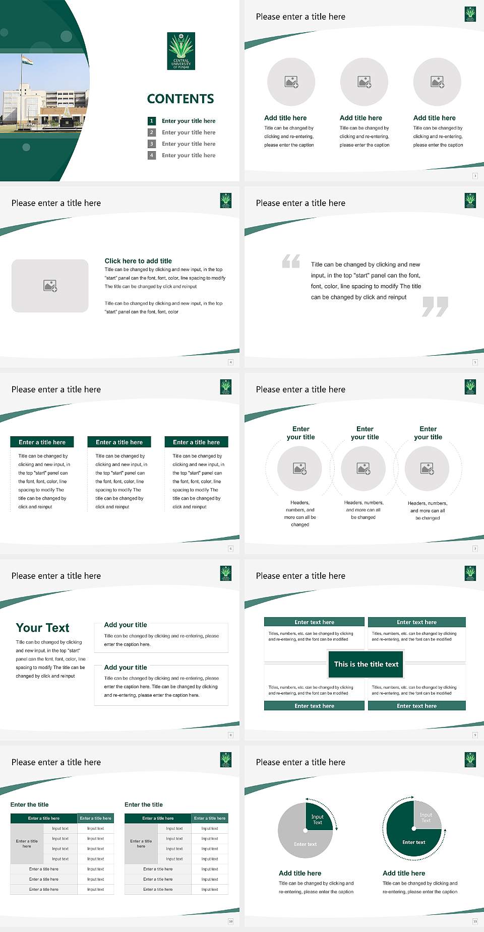 Central University of Punjab Course/Courseware Creation PPT Template4:3 ratio PPT effect preview image2