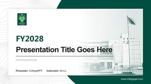 Central University of Punjab Academic Presentation/Research Findings Report PPT Template