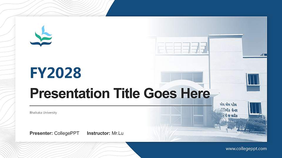 Bhaikaka University Academic Presentation/Research Findings Report PPT Template16:9 ratio PPT effect preview image