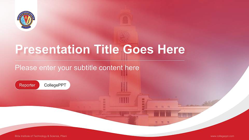 Birla Institute of Technology & Science, Pilani Lecture Sharing and Networking Event PPT Template16:9 ratio PPT effect preview image