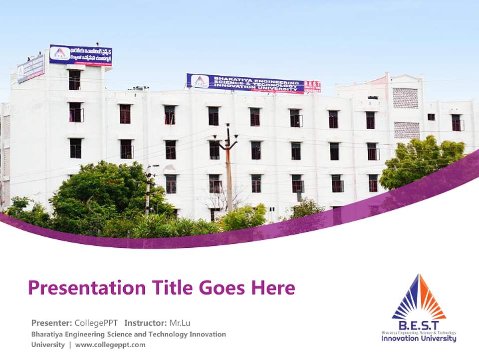 Bharatiya Engineering Science and Technology Innovation University Course/Courseware Creation PPT Template4:3 ratio PPT effect preview image5
