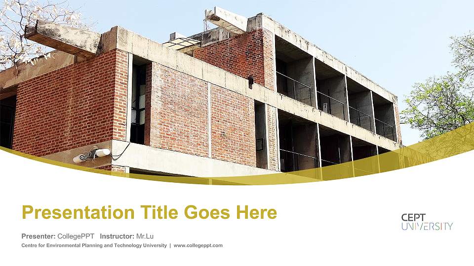 Centre for Environmental Planning and Technology University Course/Courseware Creation PPT Template16:9 ratio PPT effect preview image