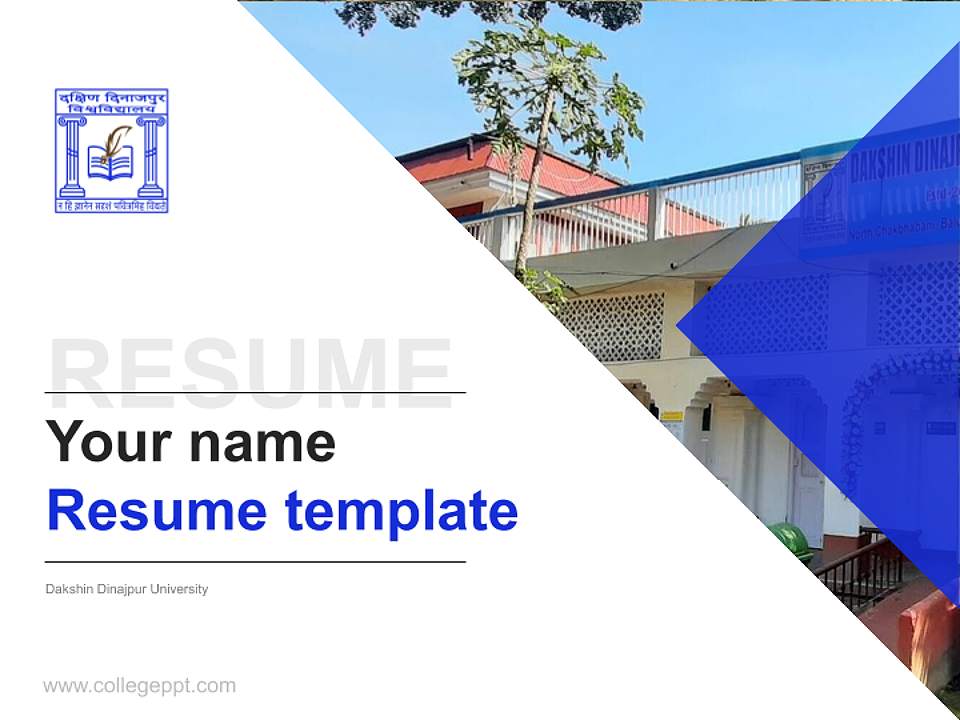 Dakshin Dinajpur University Resume PPT Template4:3 ratio PPT effect preview image5
