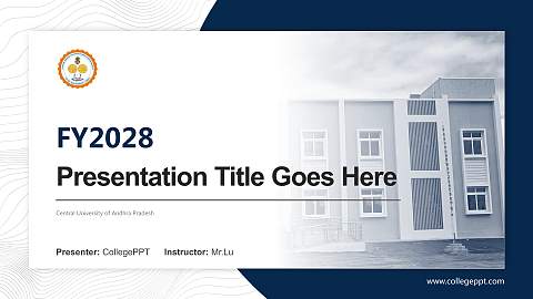 Central University of Andhra Pradesh Academic Presentation/Research Findings Report PPT Template