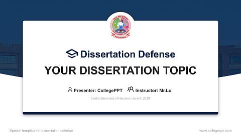 Central University of Haryana Graduation Thesis Defense PPT Template