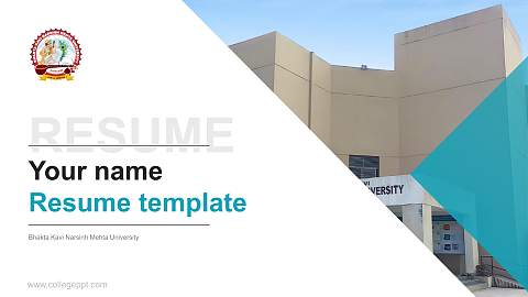 Bhakta Kavi Narsinh Mehta University Resume PPT Template
