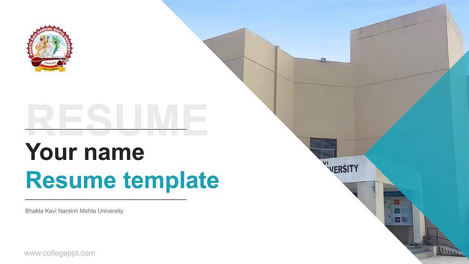Bhakta Kavi Narsinh Mehta University Resume PPT Template16:9 ratio PPT effect preview image